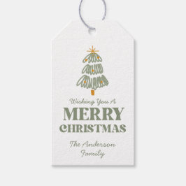 Weihnachtsfeier in Grün und Gold Geschenkanhänger