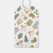 Weihnachtsfeier in Grün und Gold Geschenkanhänger (Rückseite)