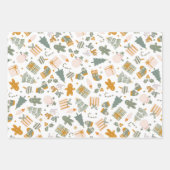 Weihnachtsfeier in Grün und Gold Geschenkpapier Set (Vorderseite 3)