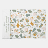 Weihnachtsfeier in Grün und Gold Geschirrtuch (Horizontal)