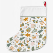 Weihnachtsfeier in Grün und Gold Großer Weihnachtsstrumpf (Rückseite)