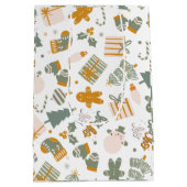 Weihnachtsfeier in Grün und Gold Mittlere Geschenktüte (Rückseite)