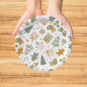 Weihnachtsfeier in Grün und Gold Pappteller