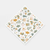 Weihnachtsfeier in Grün und Gold Serviette (Ecke)