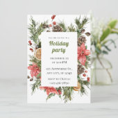 Weihnachtsfeier in Grün und Rot Einladung (Stehend Vorderseite)