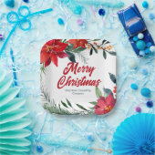 Weihnachtsfeier in Poinsettia Floral Company Pappteller (Party)