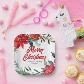 Weihnachtsfeier in Poinsettia Floral Company Pappteller (Party)