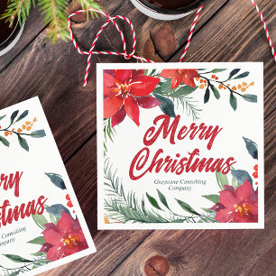 Weihnachtsfeier in Poinsettia Floral Company Serviette