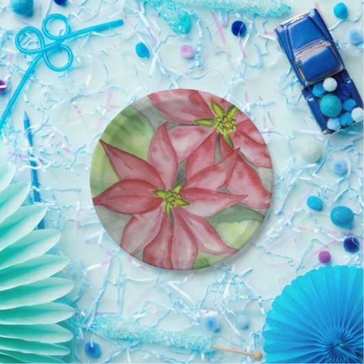 Weihnachtsfeier in Poinsettia Pappteller (Party)