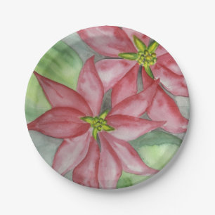 Weihnachtsfeier in Poinsettia Pappteller