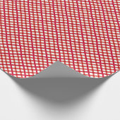 Weihnachtsfeier in Red Gingham überprüft Geschenkpapier (Ecke)