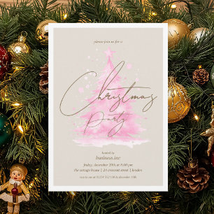 Weihnachtsfeier in Rosa Einladung