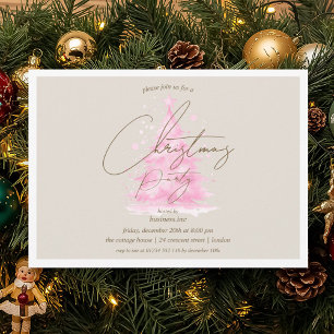 Weihnachtsfeier in Rosa Einladung