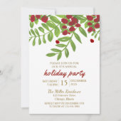 Weihnachtsfeier in Rot und Grün Einladung (Vorderseite)