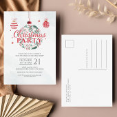 Weihnachtsfeier in Rot und Grün Einladungspostkarte