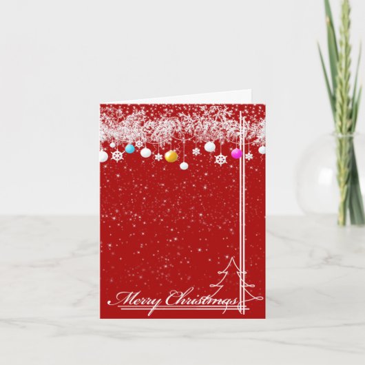 Weihnachtsfeier in Rot und Weiß Karte (Vorderseite)