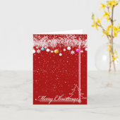 Weihnachtsfeier in Rot und Weiß Karte (Gelbe Blume)