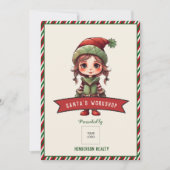 Weihnachtsfeier in Santa's Workshop Einladung (Vorderseite)