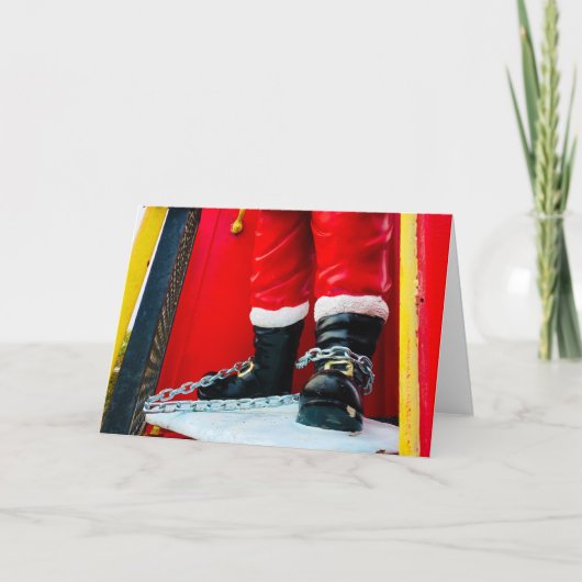 Weihnachtsfeier in Schwierigkeiten? Dankeskarte (Vorderseite)