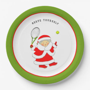Weihnachtsfeier in Tennis Pappteller
