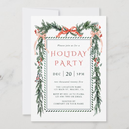 Weihnachtsfeier in Watercolor Einladung (Vorderseite)