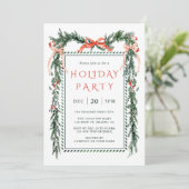 Weihnachtsfeier in Watercolor Einladung (Stehend Vorderseite)