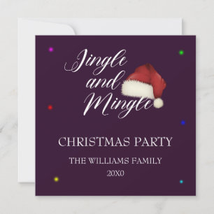 Weihnachtsfeier Jingle And Mingle Lila Thema Feiertagskarte