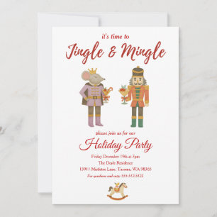 Weihnachtsfeier Jingle und Mingle Nussknacker  Einladung