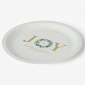 Weihnachtsfeier "Joy" Pappteller (Schrägansicht)
