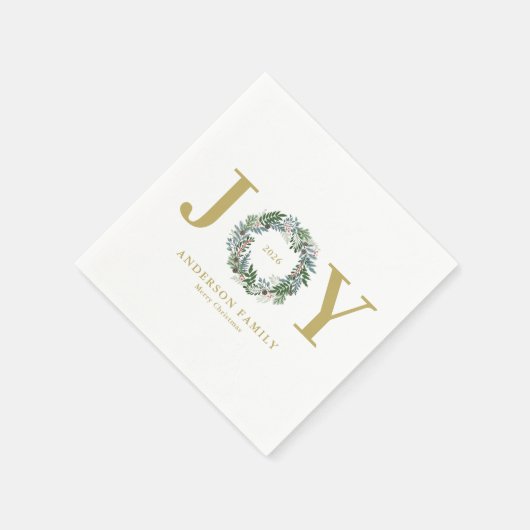Weihnachtsfeier "Joy" Serviette (Ecke)