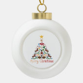 Weihnachtsfeier Keramik Kugel-Ornament (Vorderseite)