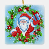 Weihnachtsfeier Keramik Ornament (Vorderseite)