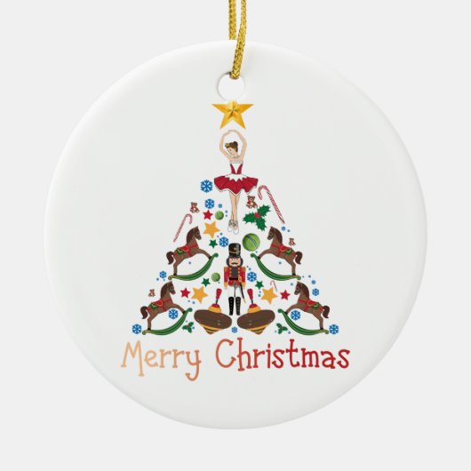 Weihnachtsfeier Keramik Ornament (Vorne)
