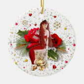 Weihnachtsfeier Keramik Ornament (Vorne)