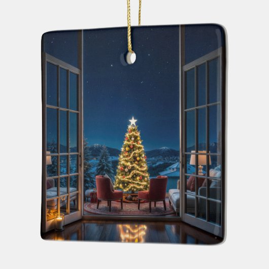 Weihnachtsfeier Keramikornament (Links)