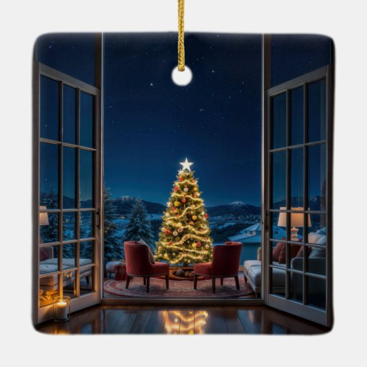 Weihnachtsfeier Keramikornament (Rückseite)