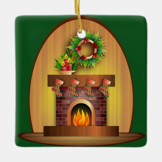 Weihnachtsfeier Keramikornament (Vorderseite)