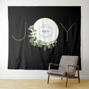 Weihnachtsfeier Kranz Unternehmen Logo Weihnachtsf Wandteppich
