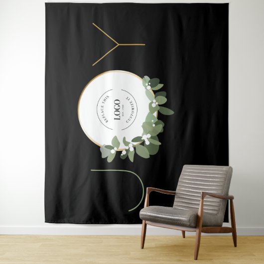 Weihnachtsfeier Kranz Unternehmen Logo Weihnachtsf Wandteppich (Beispiel)