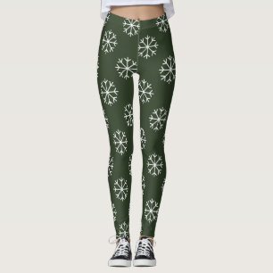 Weihnachtsfeier-Leggings mit Schneeflockenmuster Leggings