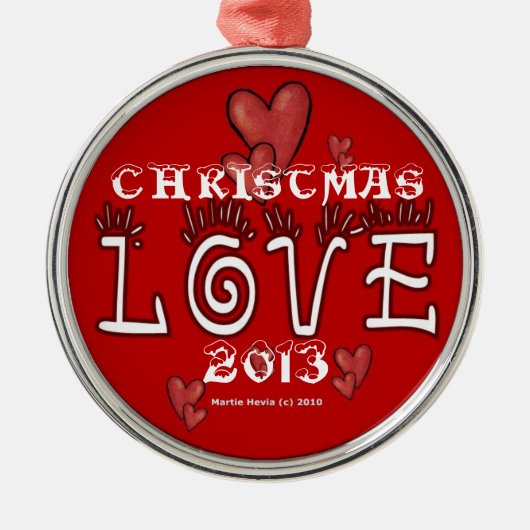 Weihnachtsfeier Liebe (Jahr) Ornament Aus Metall (Vorne)