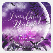 Weihnachtsfeier Liebe Moon Wedding Quadratischer Aufkleber (Vorderseite)