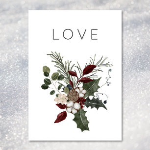 Weihnachtsfeier Liebe Rustikale Minimal Grüne Feiertagskarte