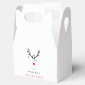 Weihnachtsfeier lustige Rentiere weiß rot Geschenkschachtel (Geöffnet)
