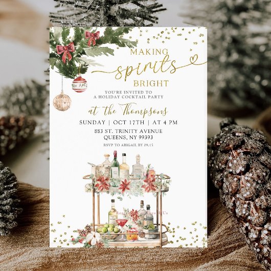 Weihnachtsfeier 'Making Spirits Bright' Einladung