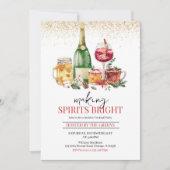 Weihnachtsfeier 'Making Spirits Bright' Einladung (Vorderseite)