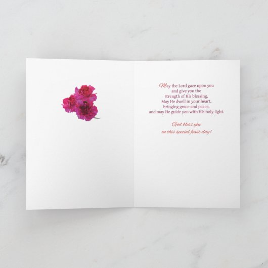 Weihnachtsfeier Mary Holding Baby Jesus mit Blume Karte (Innenseite)