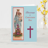 Weihnachtsfeier Mary Holding Baby Jesus mit Blume Karte (Gelbe Blume)