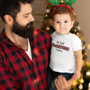Weihnachtsfeier Mein erstes Büffel-Karo Baby T-shirt