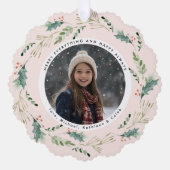 Weihnachtsfeier | Merry Everything Foto Ornament Karte (Vorderseite)